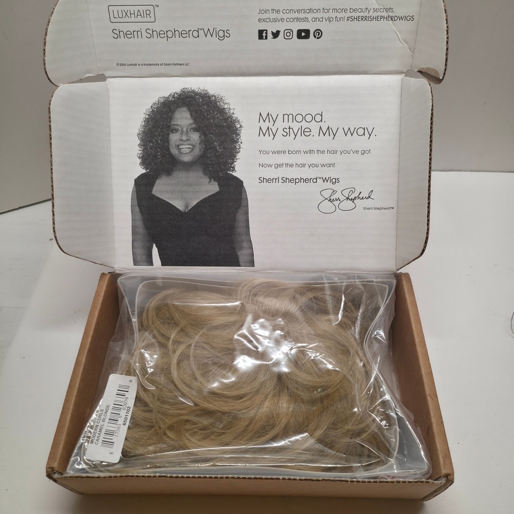 Sherri Shepherd LUXHAIR Modern Curls Caramel Blonde Hair Piece Wig Topper